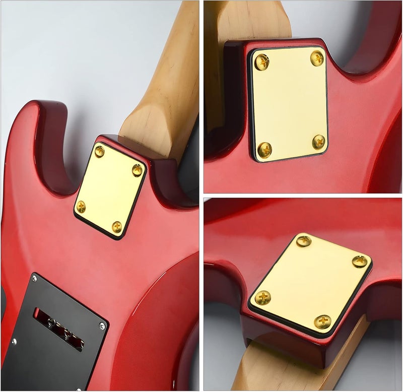 MAXCHEER Electric Bass Guitar Neck plate Guitar Neck Joint Connecting Strengthen Plate Guitar Parts (Gold) - Image 4